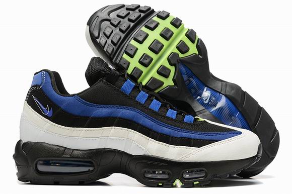 Nike Air Max 95 White Black Blue Men's Shoes-123 - Click Image to Close